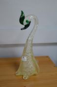 Tall Murano Glass Duck