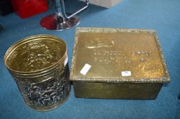 Brass Slipper Box and a Waste Bin