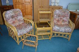 Bamboo Conservatory Suite Comprising Two Armchairs