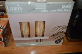 *Lumis Geo Table Lamp 2pk