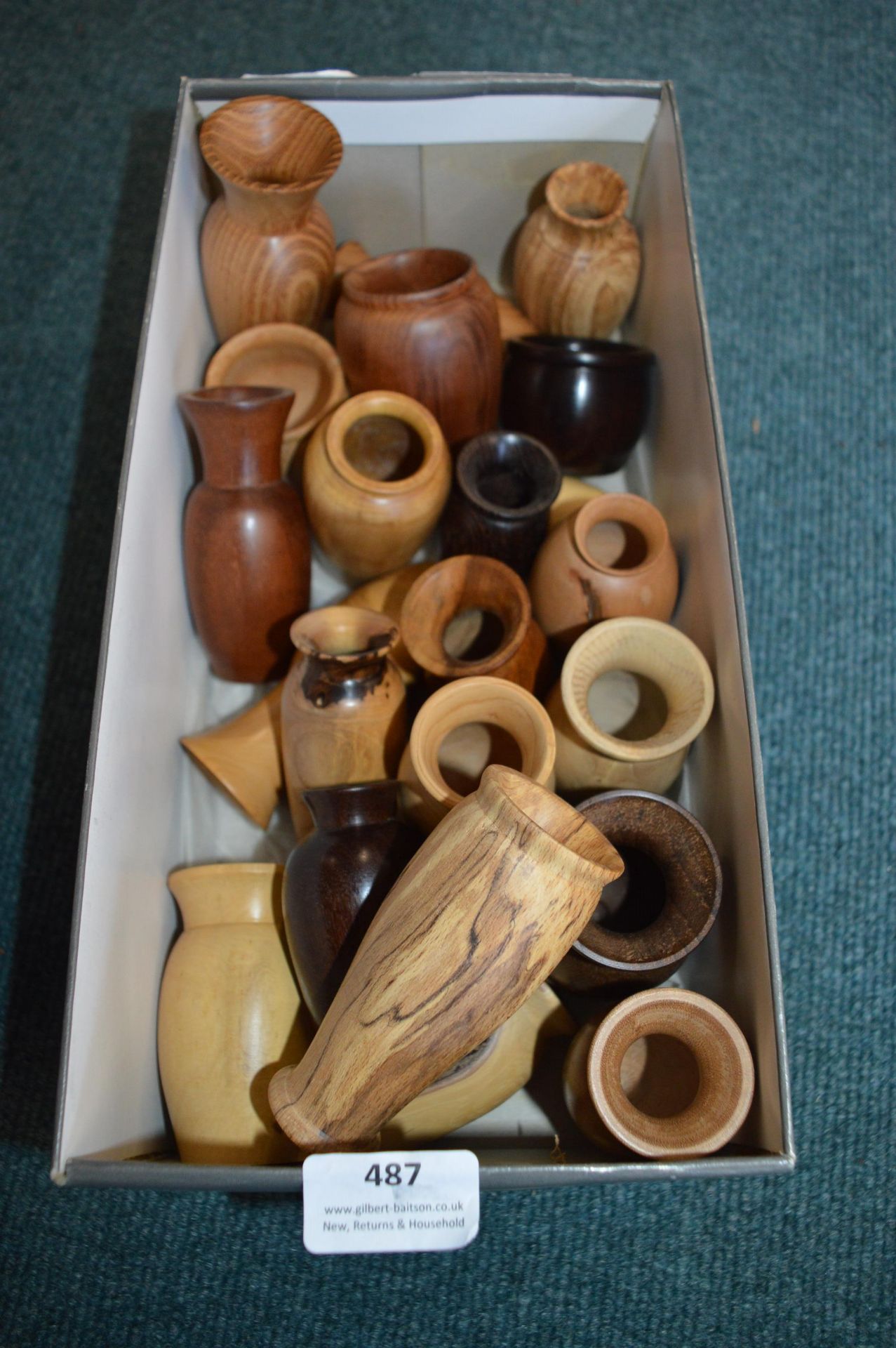 20 Medium Turned Wooden Pots