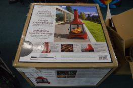 *Steel Outdoor Chimenea with Cooking Grill