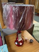 Red Glass Table Lamp (new with tags)