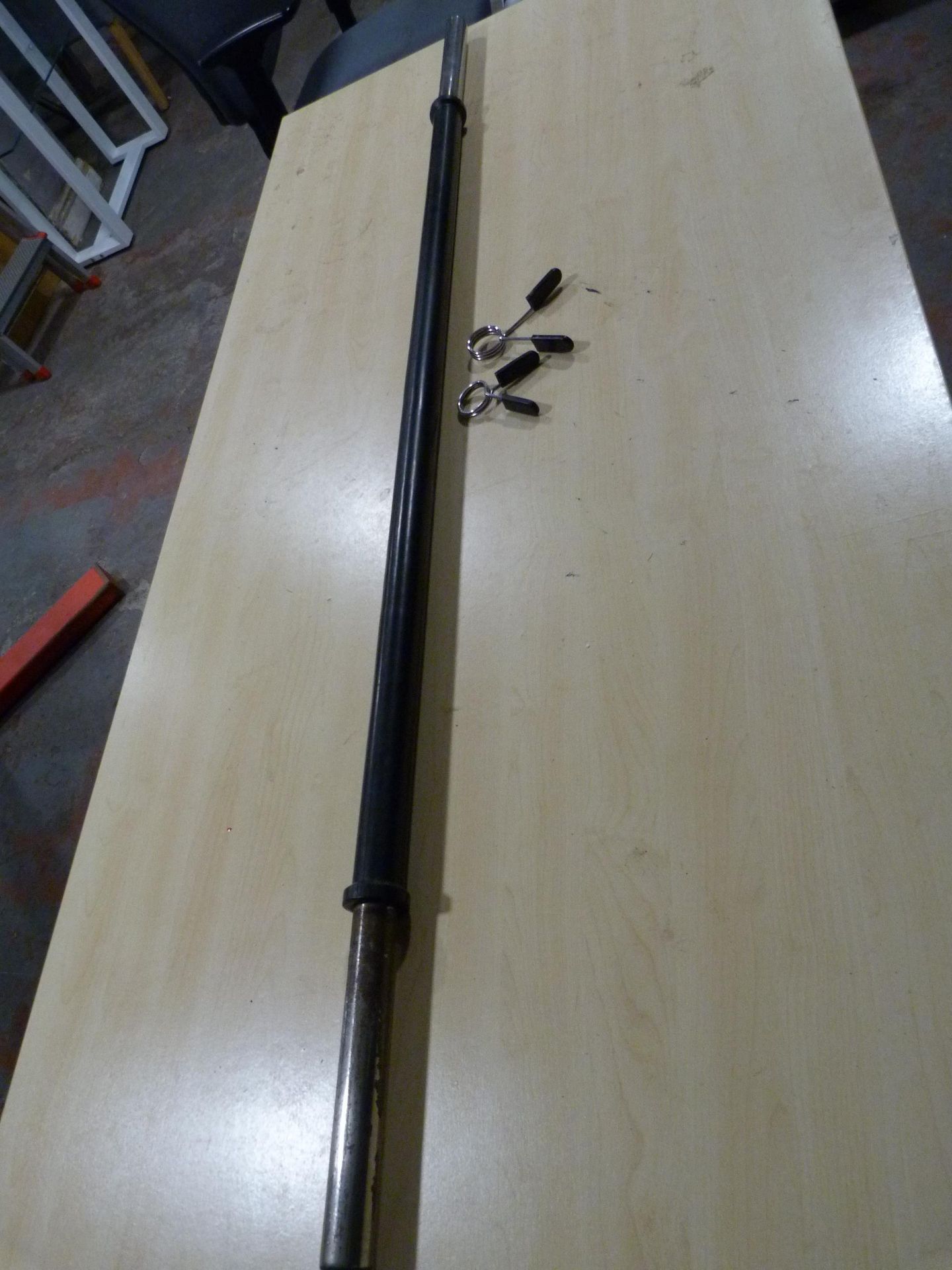 *Standard Weight Lifting Bar with Grip and Two Clips - Image 2 of 3