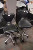 *Two Black Leatherette Gas-Lift Styling Chairs