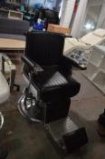 *Black Leatherette Barber's Chair On Chrome Base