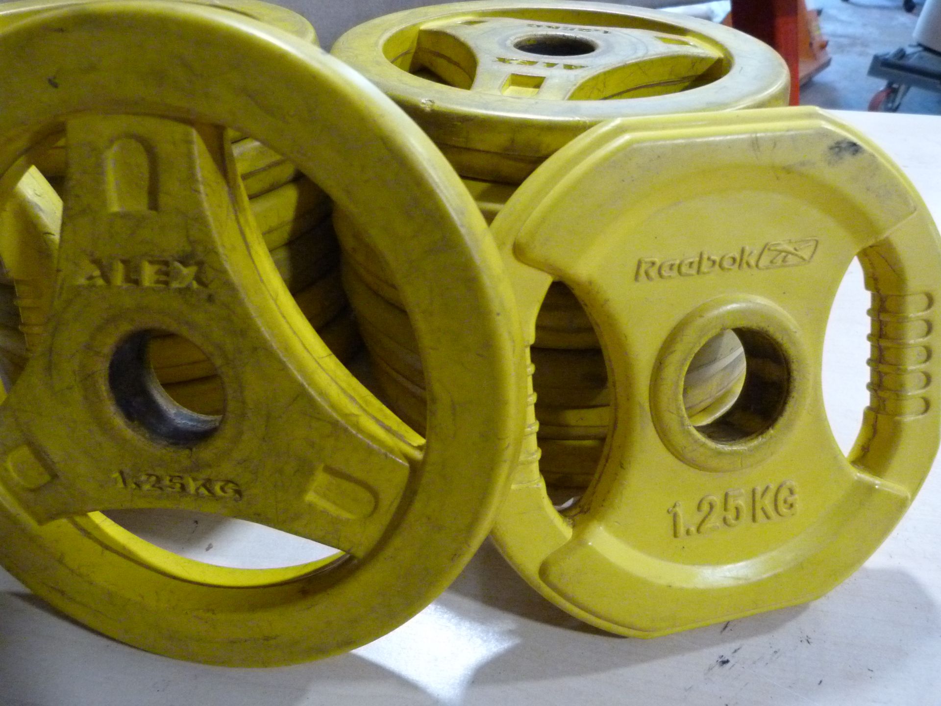 *Thirteen Alex 1.25kg Weight Discs (yellow), and Two Reebok 1.25kg Weights - Image 2 of 2