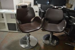*Two Brown Gas-Lift Chairs