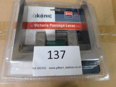 * Ikonic Victoria Passage Lever Lock Kit, (Brushed S/S)