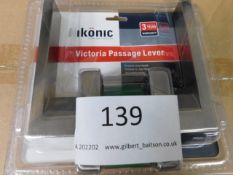 * Ikonic Victoria Passage Lever Lock Kit, (Brushed S/S)
