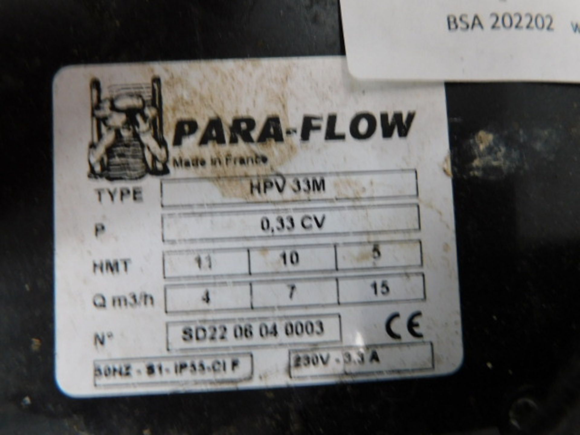 * Para Flow HPV33 Pump with Hose - Image 2 of 2