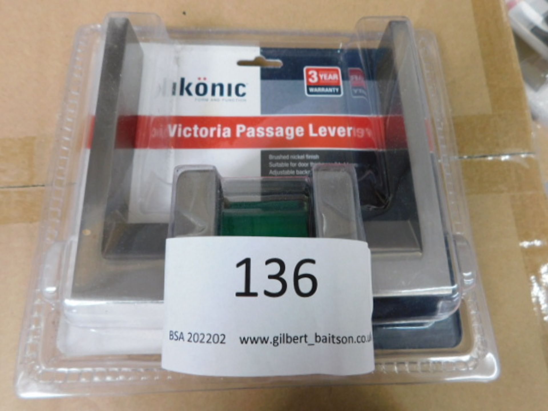 * Ikonic Victoria Passage Lever Lock Kit, (Brushed S/S)