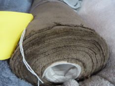 *~5ft Roll of Brown Synthetic Fabric with Woven Pa