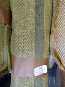 8m Green Stripe Linen Upholstery Fabric