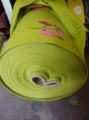 *5ft Roll of Lime Green Floral Print Cotton Fabric