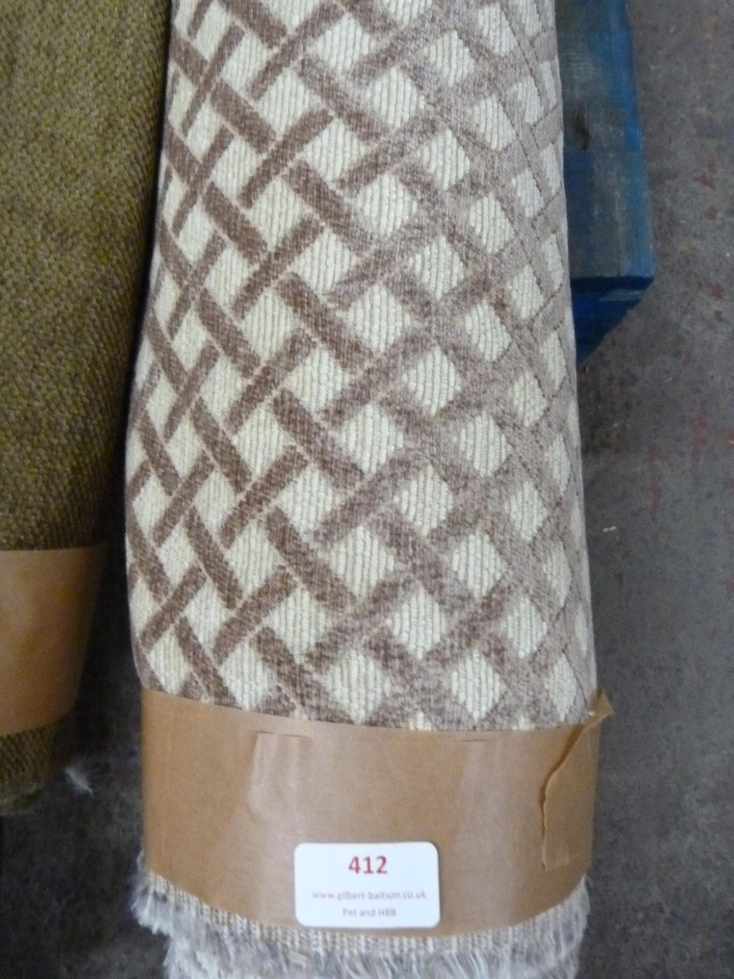 6.5m of Taupe /Cream Harlequin Chenille Upholstery Fabric - Image 2 of 2
