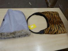 *Tiger Print Bag and a Small Compact Cozy Cat Bed