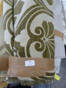 15m Roll of Green & Beige Linen Chenille Upholster