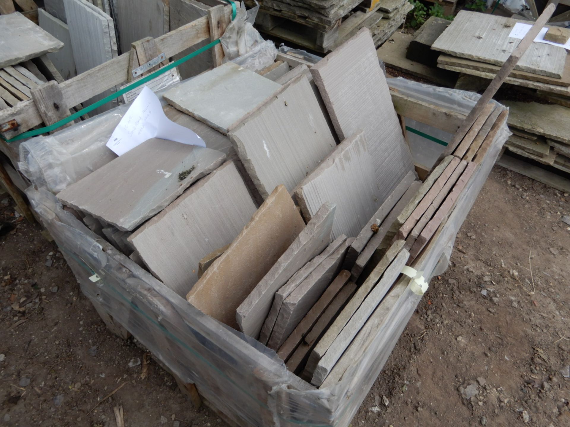 *~12sqm of Sandstone Paving Slabs (mixed sizes)