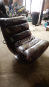 *Retro Style Swivel Leather Chair on Chrome Base