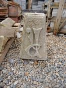 *Vintage Header Stone with Engraved Letter "R"