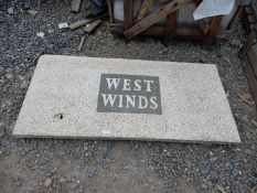 *60x130cm Tile with the Words "West Winds"