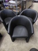 * 3 x black tub chairs