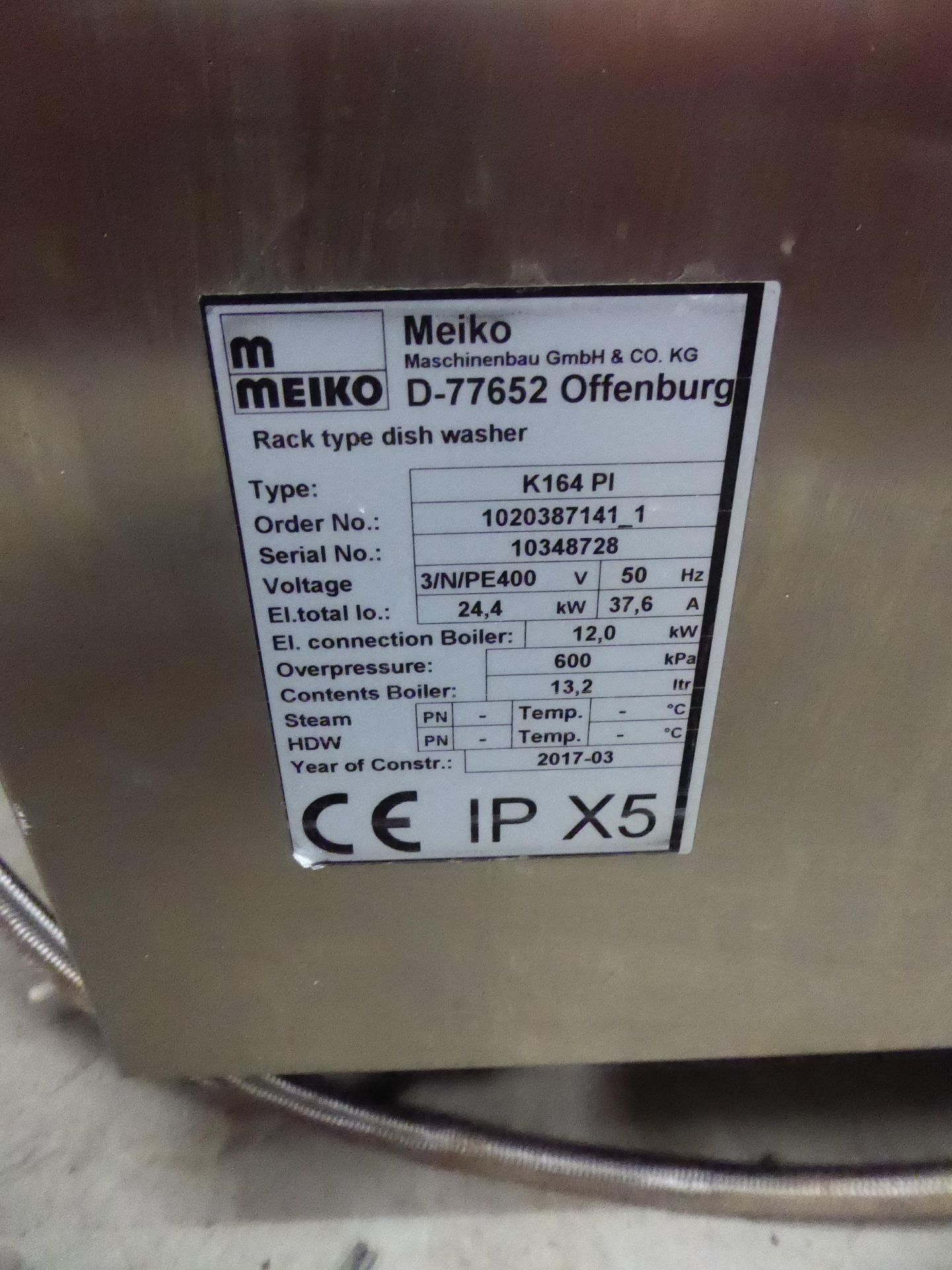 * Meiko K160 PI conveyor dishwasher - complete with 1 x roller feedtable - Image 3 of 9