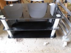 * glass TV stand