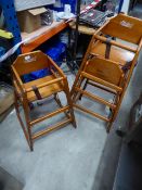 * 3 x wooden high chairs