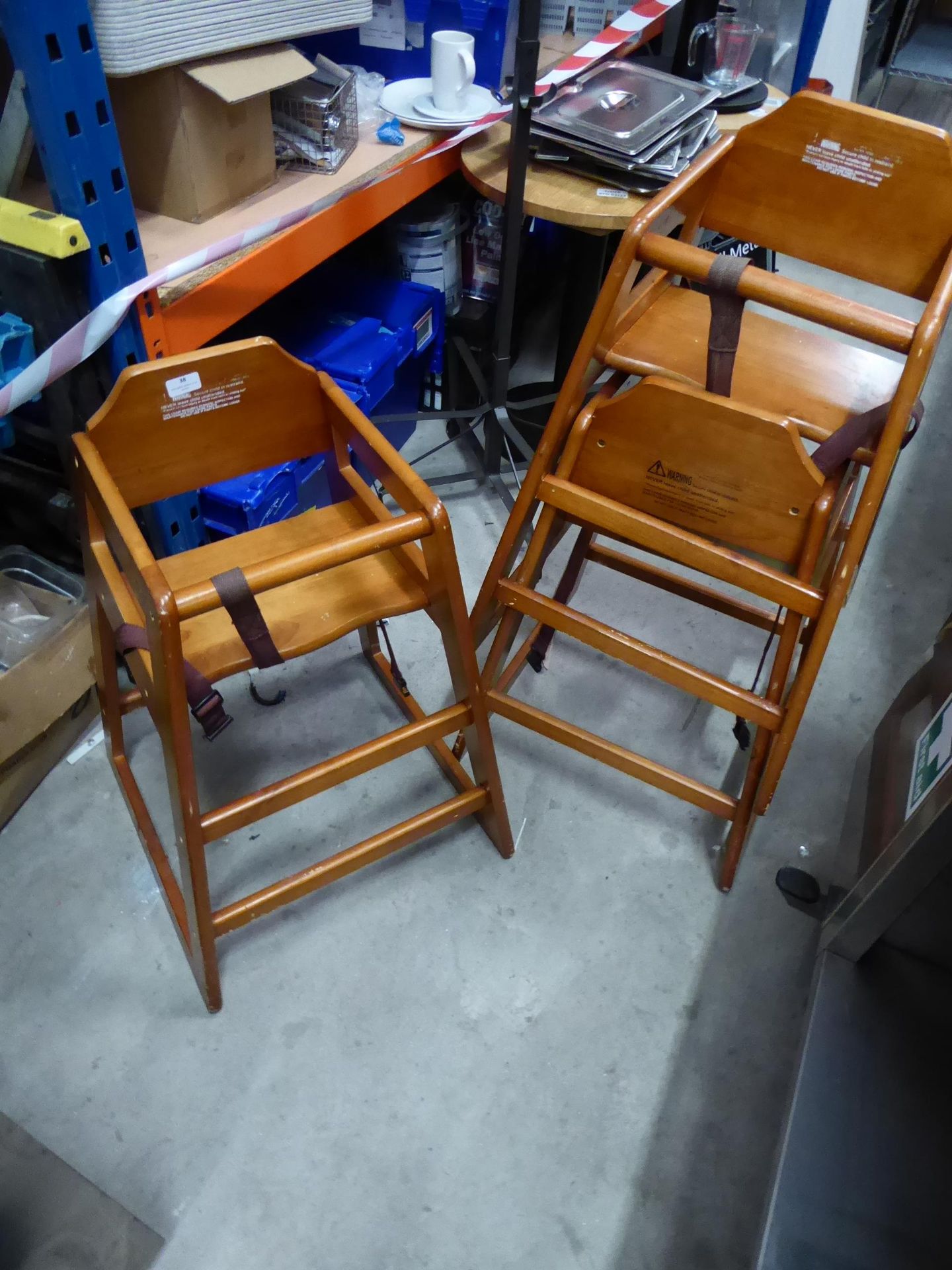 * 3 x wooden high chairs