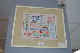 Embroidered Humorous Framed Text