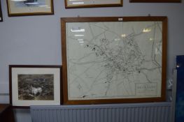 Framed Street Plan of Beverley plus an Aerial Phot