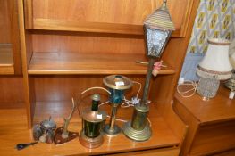 Brass Lamps, Coat Hooks, etc.
