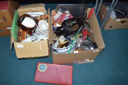 Two Boxes of Kitchenware; Toasters, Pans, etc.
