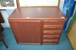 1970's New Home Sewing Machine Cabinet and Content