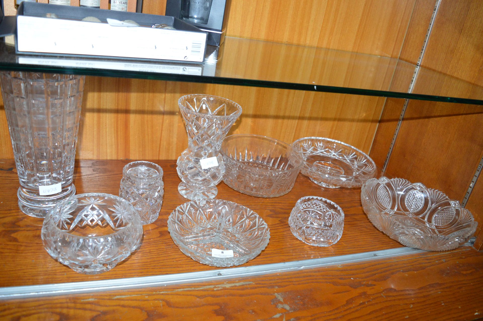 Cut Glass Fruit Bowls, Vases, etc.