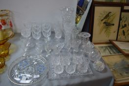 Glassware; Tumblers, Wine Glasses, Vases, etc.