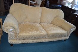 Large Pale Gold Upholstered Two Seat Sofa