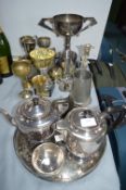 EPNS Tea Set, Sporting Trophies, Pewter Tankards,