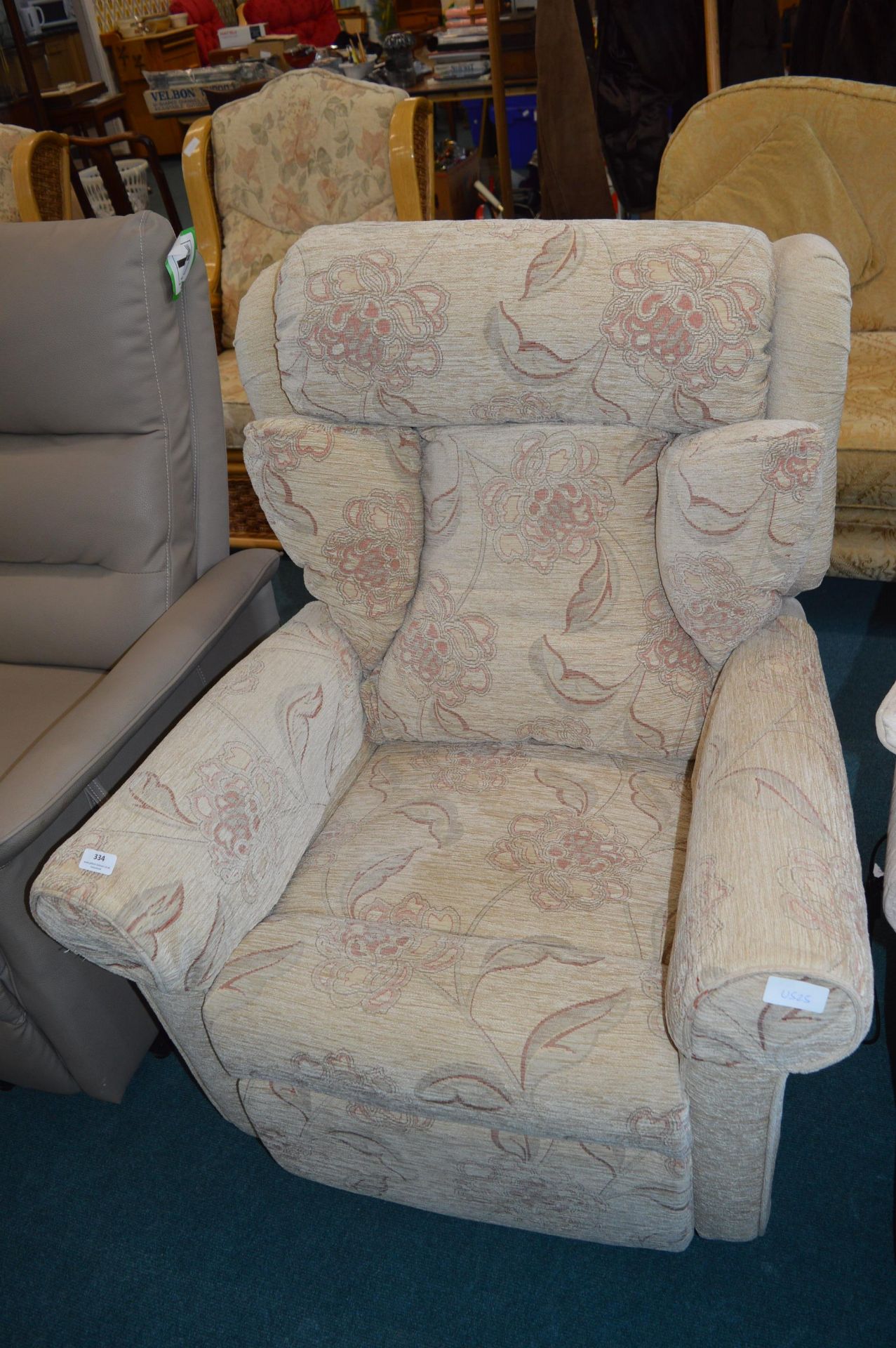 Floral Upholstered Electric Rise and Recline Chair