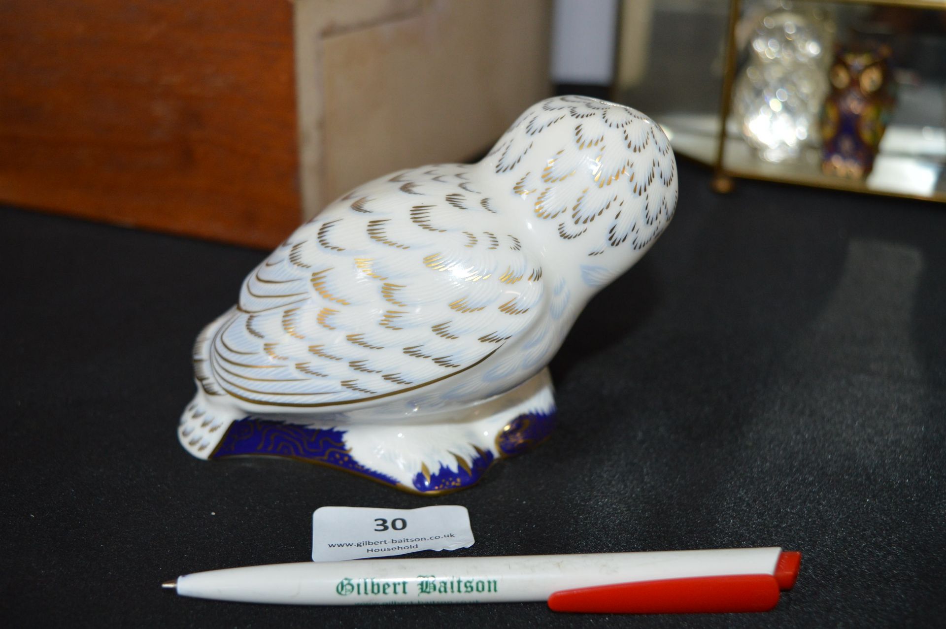 Royal Crown Derby Snowy Owl with Gold Stopper - Image 3 of 4