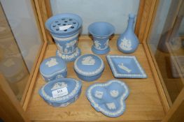 Wedgwood Blue & White Jasperware Vase, Trinket Box