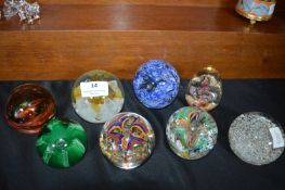 Eight Glass Paperweights by Caithness, Casa Pupo,