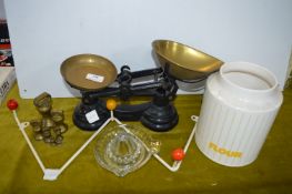 Kitchen Scales, Vintage Coat Rack, Storage Jar, et