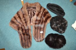 Three Fur Hats and a Stole