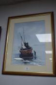 Framed Watercolour by Roger Hurst - Waiting for th