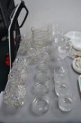 Glassware; Tumblers, Wine Glasses, Dessert Bowls,