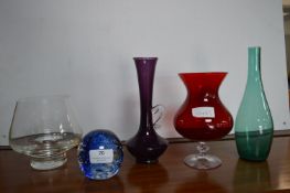 Glass Paperweights and Vases