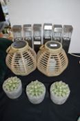 Two Solar Lanterns, Six Solar Fence Post Lights, a